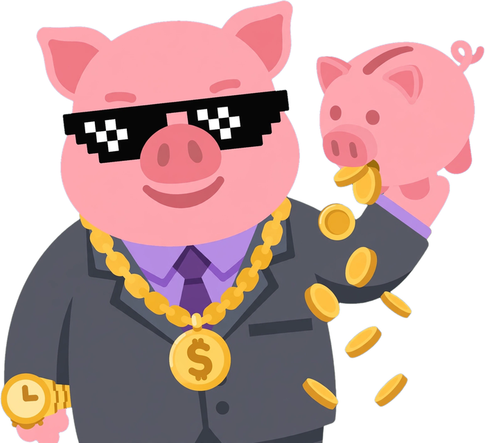 Capi, la mascota de FinanzAcademy, vestido de jefe financiero